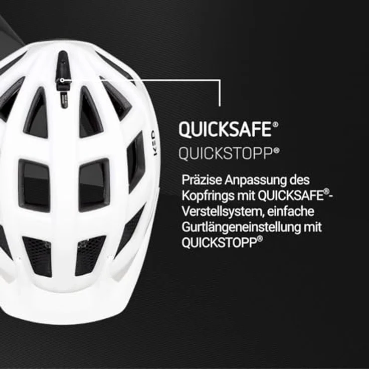 KED Crom Fahrradhelm, leicht mit LED Rücklicht, FIDLOCK, weiß matt, Größe 52-58 (M) – Bild 4