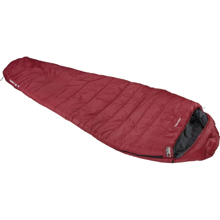 High Peak Redwood -3, Mumienschlafsack, 3-Jahreszeiten, PFC-frei, 220 cm, wasserabweisend, mit Kontur-Kapuze und Auto-Lock Reißverschluss