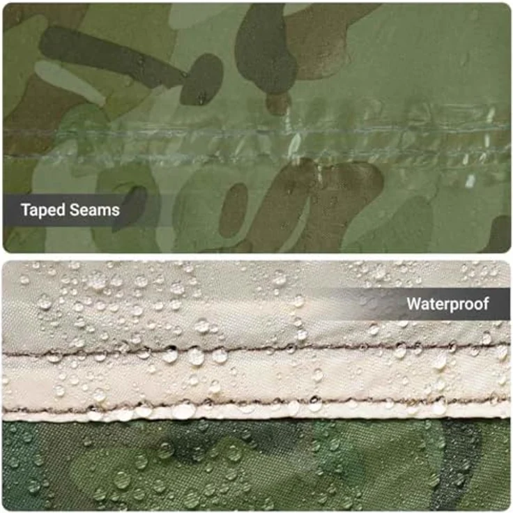 vidaXL Kuppelzelt 4 Personen, Camouflage, wasserdichtes Outdoor Zelt mit Belüftung und E-Anschluss – Bild 5