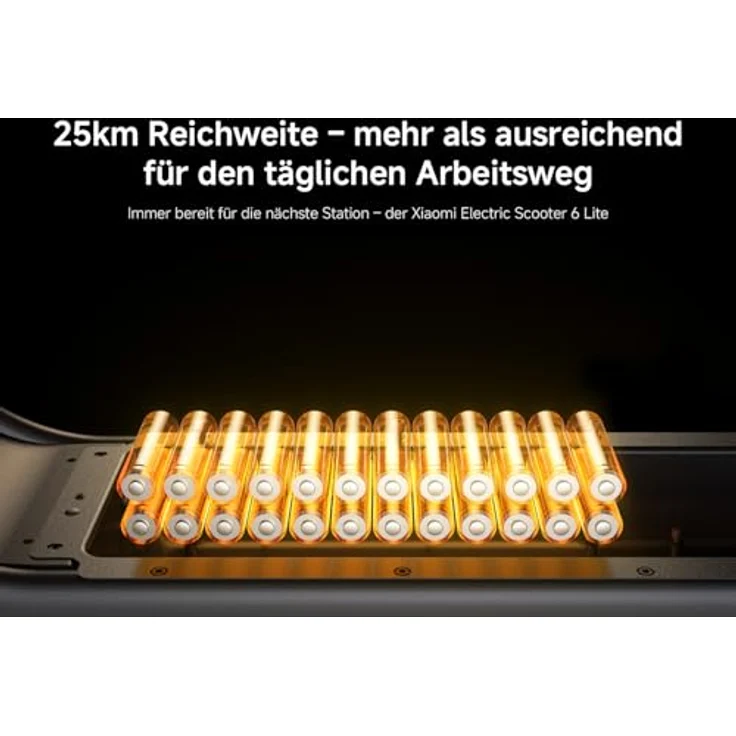 XIAOMI Electric Scooter 6 Lite E-Scooter, 10 Zoll Luftreifen, 25 km Reichweite, 500W Motor, IPX4, Schwarz – Bild 6