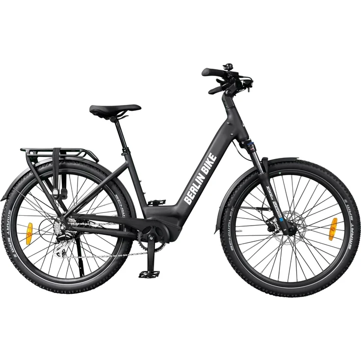 Berlin Bike BERLIN SUV E-Bike, matt schwarz, Bafang 48V 250W Hinterradmotor, 27,5x2,35 Schwalbe Sam K-Guard, Suntour XCM Hydraulic Suspension, bis 100 km Reichweite