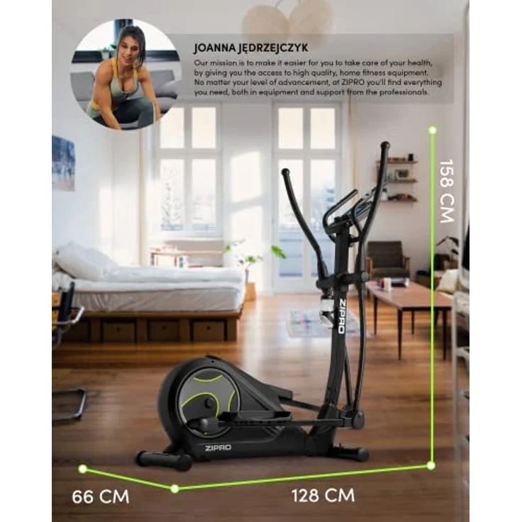 Zipro Heat | Home Magnet Orbiter bis 150 kg | iConsole+ 8-stufiges Widerstandssystem | Hometrainer misst Herzfrequenz, Kalorien, Geschwindigkeit | in schwarz – Bild 2