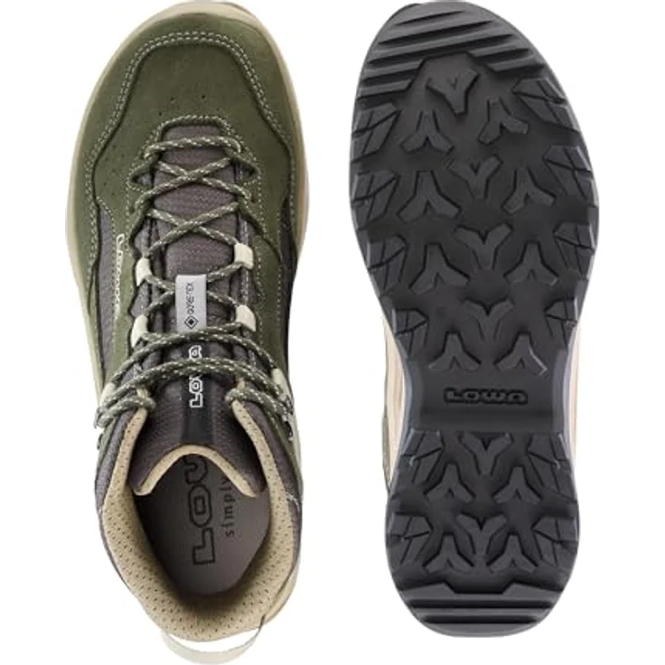 Lowa Ventierra QC GTX, wasserdichter Wanderschuh aus Veloursleder/Textil mit GORE-TEX-Membran, olivgrün/beige – Bild 6