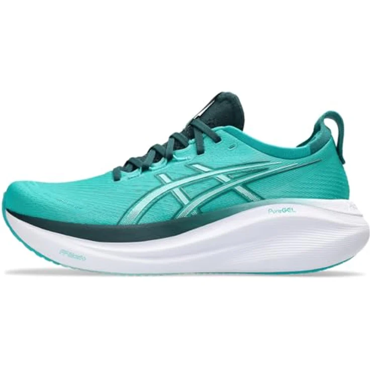ASICS GEL-NIMBUS 27 Laufschuhe, maximale Dämpfung mit PureGEL-Technologie, Wave Teal/Saxon Green, Größe 44 – Bild 5
