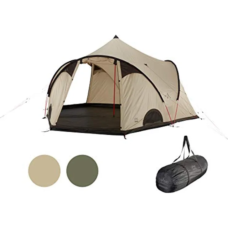 Grand Canyon Unisex – Erwachsene Black Knob Zelt, Mojave, 10 Personen mit Gestängebögen und Stehhöhe