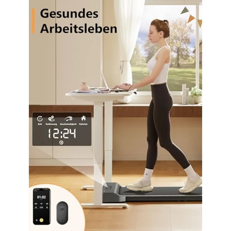 Walkingpad Z1 Laufband Klappbar, Walking Pad 1-6 km/h mit Fernbedienung und LED-Anzeige, Kompaktes und Leises Laufband Schreibtisch für Zuhause Büro, 180-Grad faltbares Design - WALKINGPAD. – Bild 3