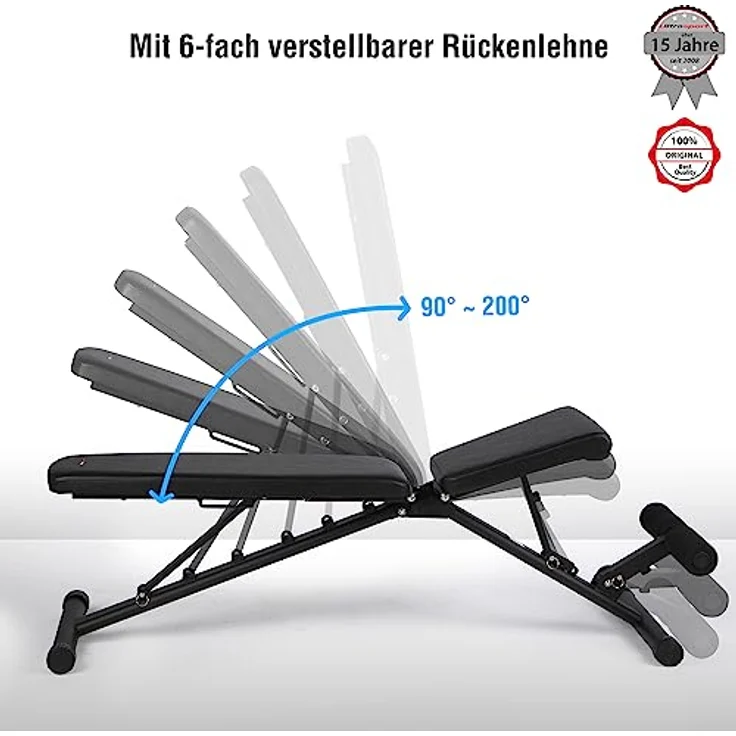 Ultrasport Universal-Hantelbank, Trainingsbank klappbar und belastbar bis 500 kg, vielseitig zuhause einsetzbar als Fitnessbank oder Bauchmuskeltrainer und bei Nichtgebrauch schmal zusammenklappbar – Bild 3