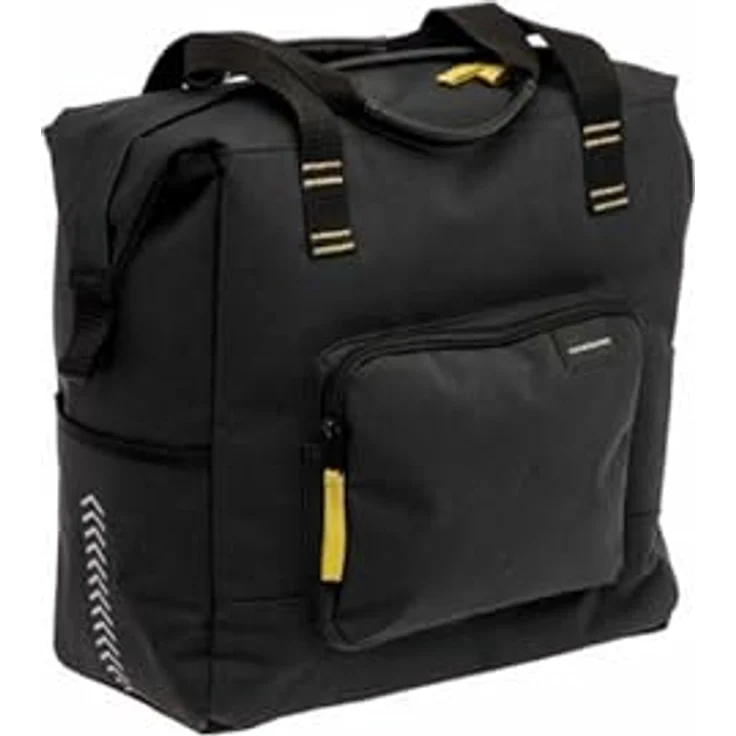 New Looxs Tulum Camella Einkaufstasche Fahrrad, 24,5L, aus recyceltem Polyester, E-Bikes geeignet, wasserabweisend, schwarze Fahrradtasche mit stabilen Befestigungshaken – Bild 1