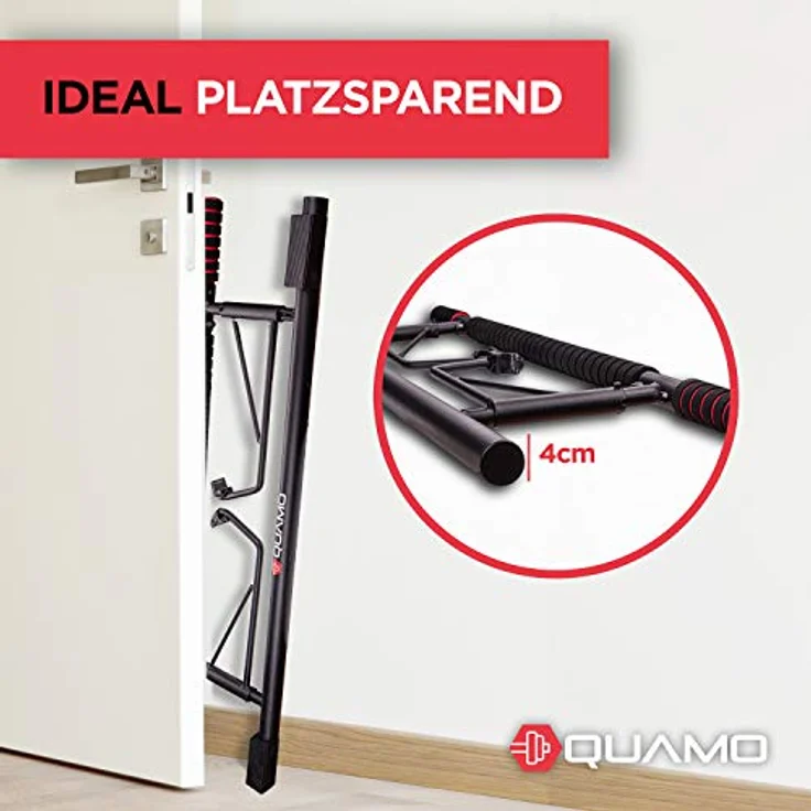 QUAMO BY LAVUR Klimmzugstange für Türrahmen | Stark & rutschfest | Einfache Montage ohne Schrauben | Ideales Home-Workout Equipment inkl. Widerstandsband – Bild 4