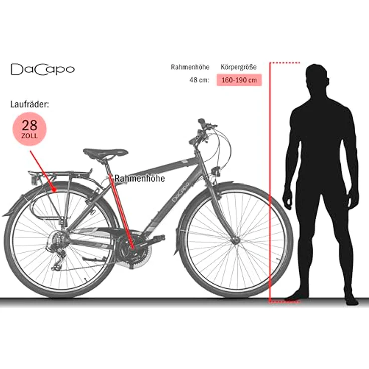 DACAPO Ravenna 50, Trekkingrad Herren 28'' in Grün, 21 Gänge, RH 48 cm, StVZO konforme Beleuchtung – Bild 3