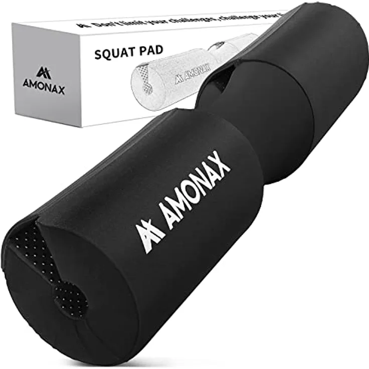 Amonax langhantel polster, extra dicke nackenpolster langhantel- Barbell Pad nackenschutz für hip thrust und squat, und andere Übungen, Fitness, Krafttraining für Männer und Frauen (Schwarz) (Schwarz)