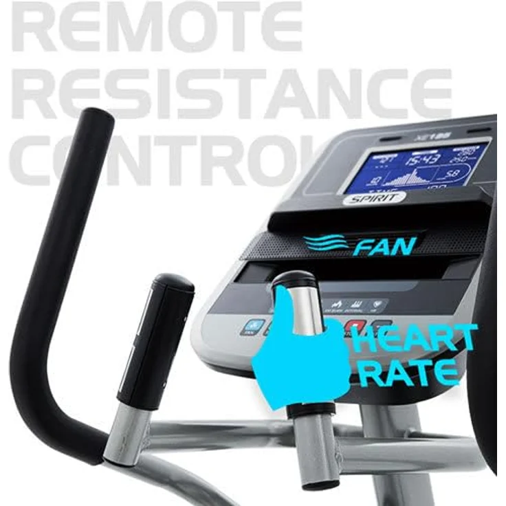 Spirit Fitness Ellipsentrainer-Ergometer XE 195, Schwungmasse ca. 21 kg, 20 Widerstandsstufen, schwarz – Bild 5