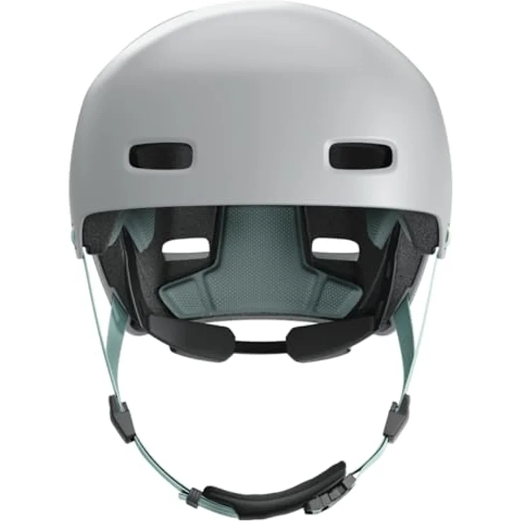 ABUS Fahrradhelm XOXO, Cityhelm im Skater-Look für Skateboard, Fahrrad und Scooter, optimiertes Kinnpolster, Größe L, Grau – Bild 2