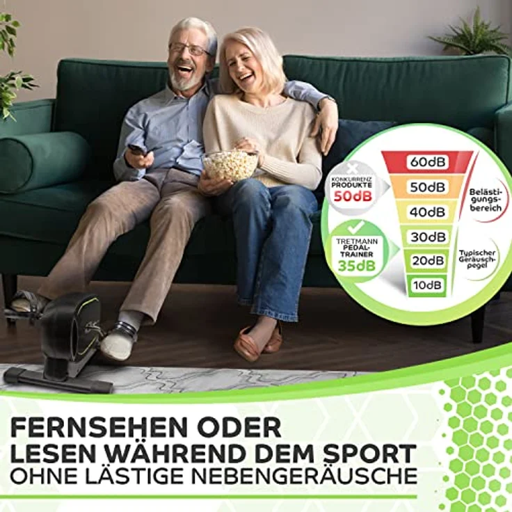 Neu Tretmann Basic Pedaltrainer Set -extra standfest & leise- inkl. Befestigungsband -DEKRA Geprüft- Beintrainer für Senioren Heimtrainer Mini Bike – Bild 4