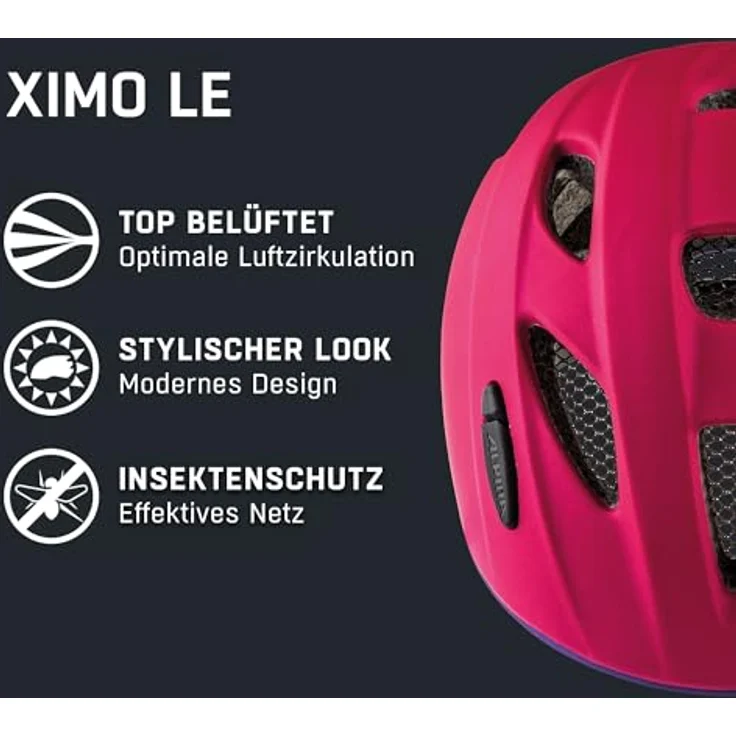 Alpina Kids Ximo Le Deeprose - Violet, Größe 49 - 54 cm - Fahrradhelm, Farbe Pink – Bild 3