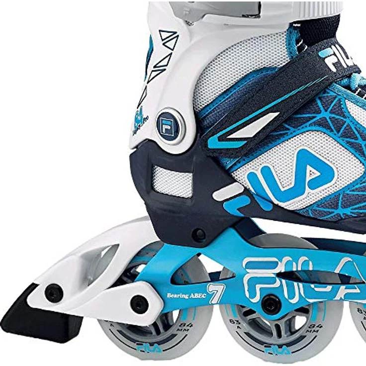 Fila Legacy Pro 84 W, Damen Inline-Skates in Weiß und Blau, ABEC 7 Lager, hohe Knöchelunterstützung, Aluminium-Platte 6000 – Bild 3