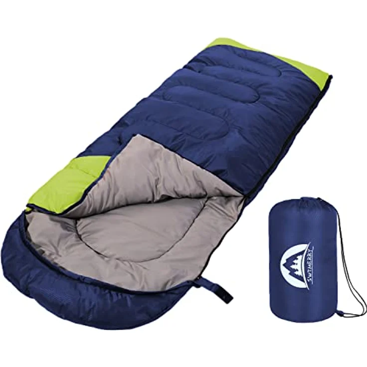 SWTMERRY Schlafsack für 3-4 Jahreszeiten, wasserdicht und leicht, für Jugendliche und Erwachsene, ideal zum Wandern und Campen, Komforttemperatur 10-20 °C, in verschiedenen Farben erhältlich – Bild 1