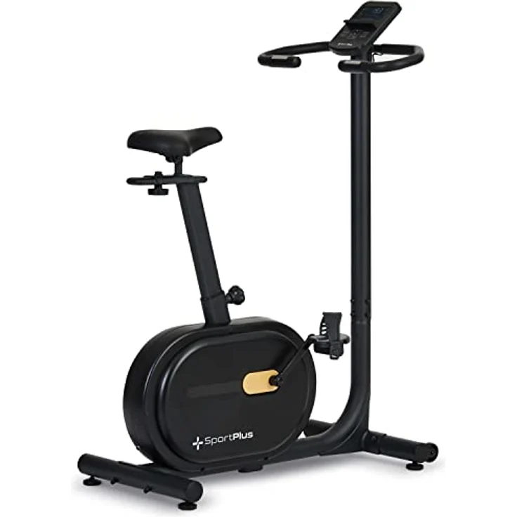 SportPlus Design Heimtrainer Fahrrad, Fitnessbike mit Magnetbreme & integrierte Herzfrequenz-Messung & Watt-Anzeige, 16 Widerstandsstufen, 21 Trainingsprogramme, bis 120kg – Bild 1