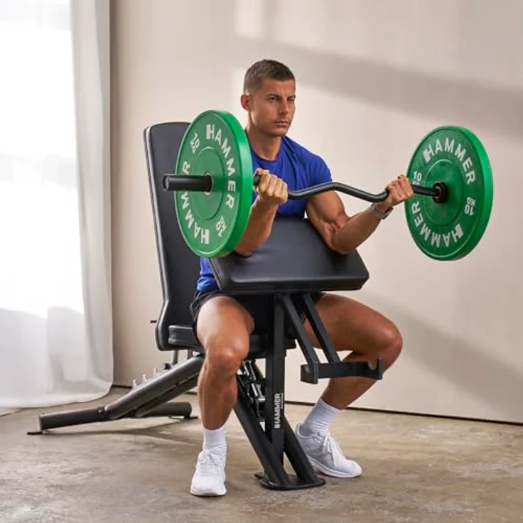 HAMMER Hantelbank Autark, Schrägbank und Flachbank, 450 kg Gewichtsbelastung, flexibel erweiterbar, ergonomisches Design für Home Gym – Bild 5