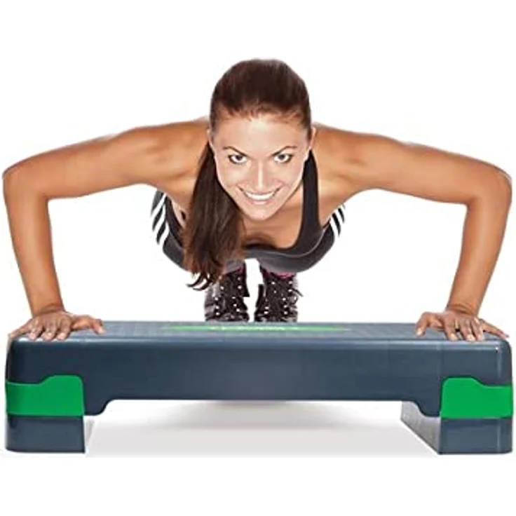 HMS AS003 Stepper Aerobic Steppbrett höhenverstellbar, Fitnessgerät für Heimtraining, 67x27cm, 2 Stufen, max. Nutzergewicht 200 kg – Bild 9