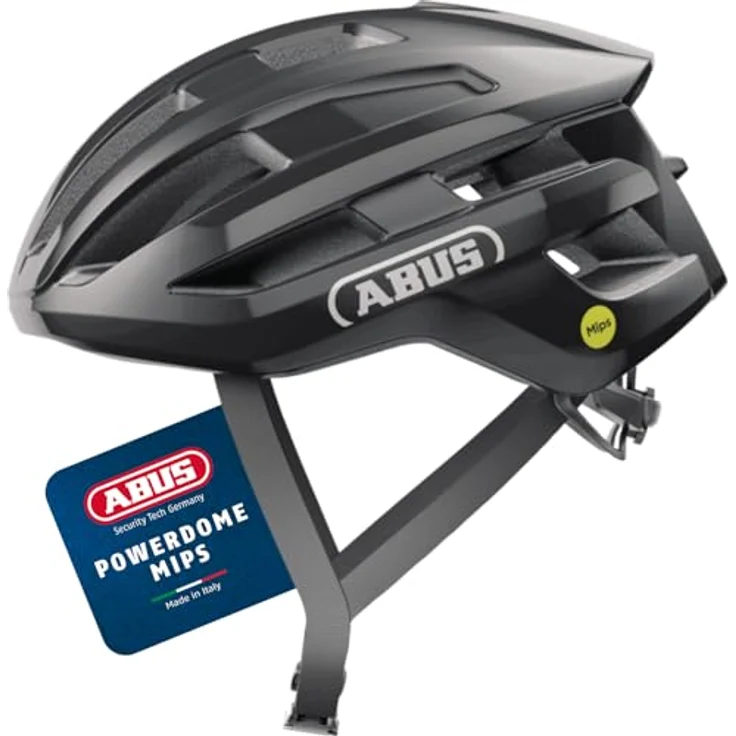 Abus PowerDome MIPS, Velohelm (54 - 58 cm) mit optimaler Belüftung und individuellem Anpassungssystem, Made in Italy – Bild 1