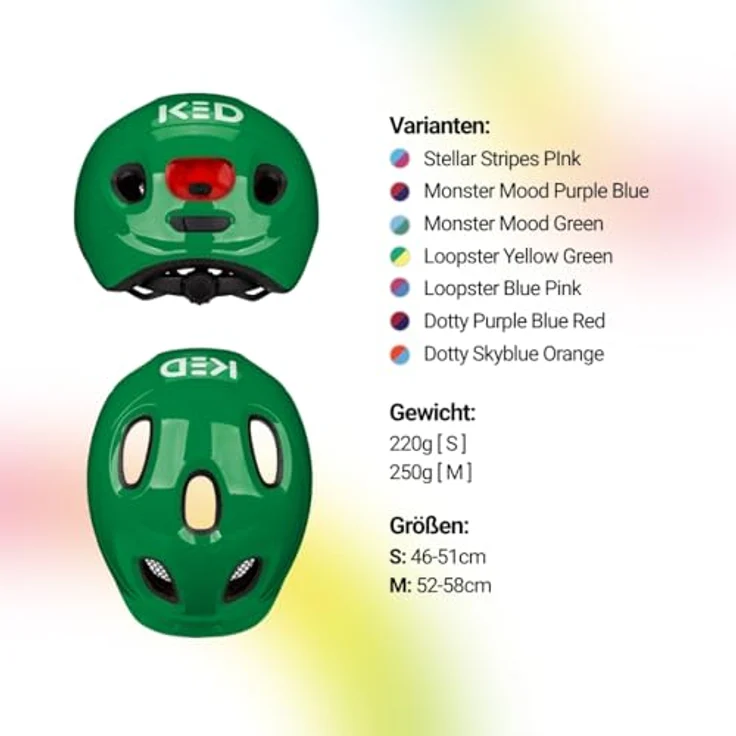 KED Meggy Spark M, Kinder Fahrradhelm mit In-Mold-Technologie, verstärktem Hinterkopfschutz und integrierten Reflektoren, grün - green glossy – Bild 8