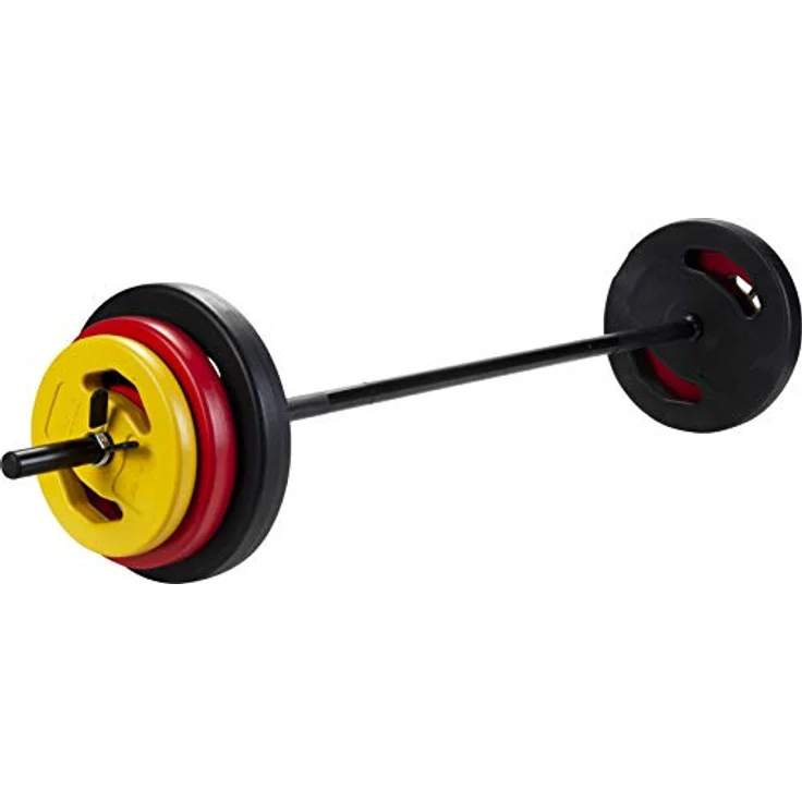 Pure2Improve Cement Langhantel-Set 20kg, Beton, 130 cm Barbell, Hantelscheiben, bunt – Bild 5