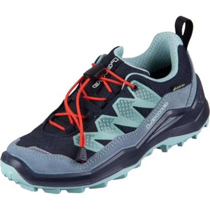 Lowa Maddox Pro Low GTX Junior, wasserdichter Wanderschuh aus Textil und Veloursleder, navyblau/rauchblau – Bild 1