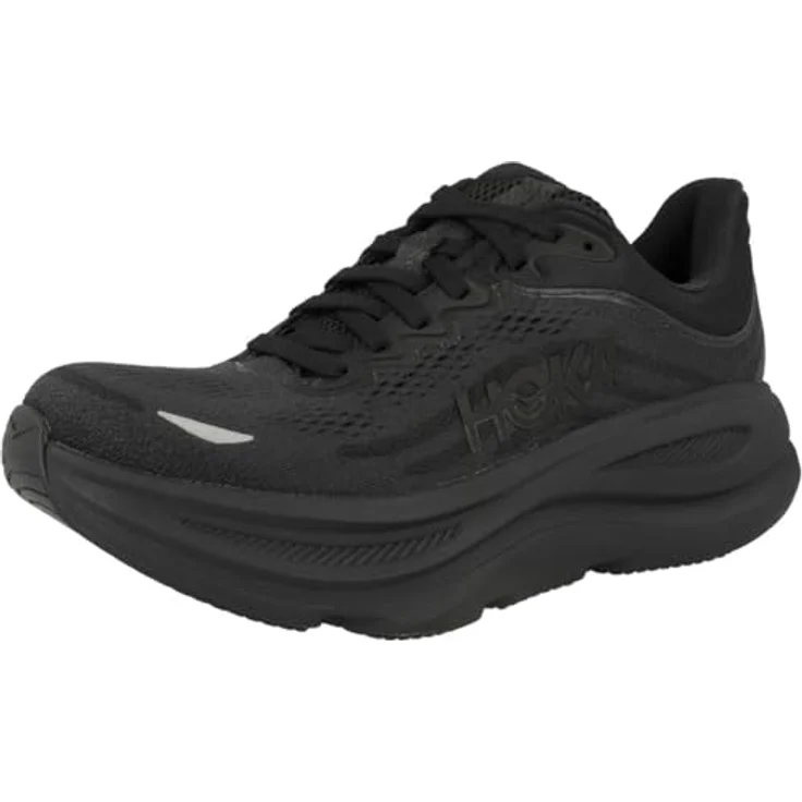 Hoka One One W Bondi 9, Damen Laufschuhe in Schwarz, 100% vegan, atmungsaktives Obermaterial, optimale Dämpfung, Active Foot Frame Technologie. – Bild 4