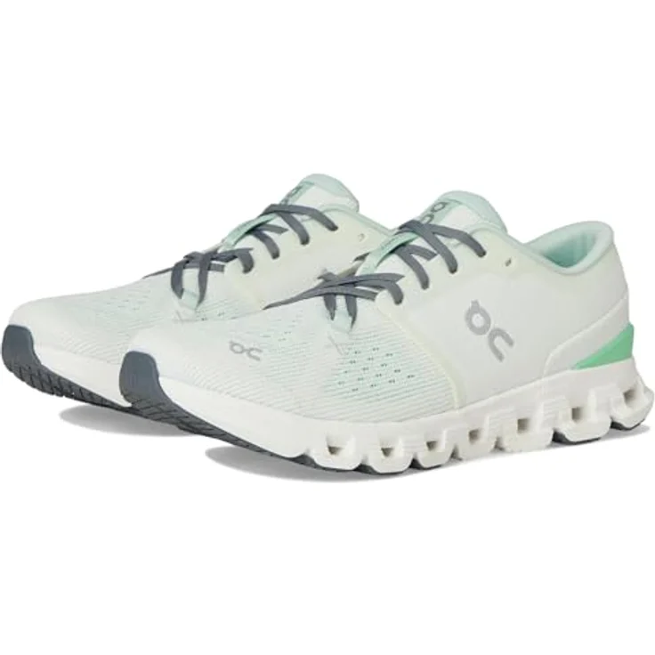 On Running Cloud X 4, Damen Laufschuhe mit X-förmigem Speedboard, Helion Superfoam und atmungsaktivem Obermaterial, 38.5, Grün – Bild 1
