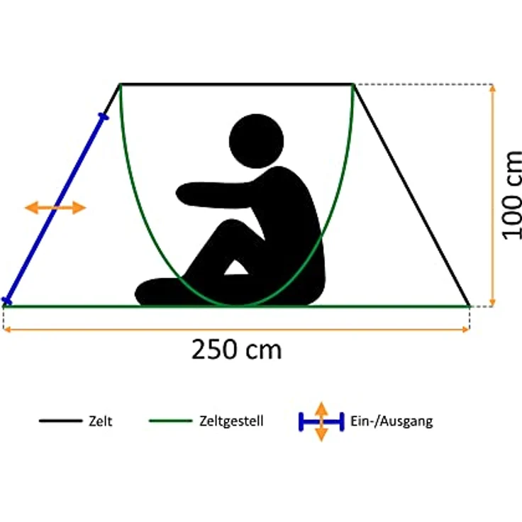 CampFeuer Zelt Quiki für 2 Personen, Creme/Blau, Wasserabweisendes Wurfzelt mit 2-Sekunden-Aufbau, ideal für Festival und Camping – Bild 3