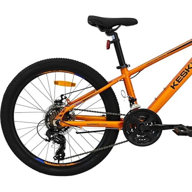 Keskin HT MTB1 24" Kinder Mountainbike, 21-Gang Shimano, 2.35" Luftreifen, Aluminiumrahmen, orange, Scheibenbremsen – Bild 5