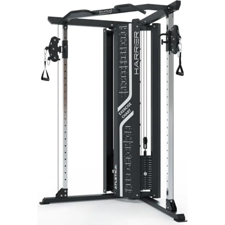 ATLETICA Harrier Kabelzugstation, 1:2 & 1:1 Übersetzung, 2x 90kg Gewichtsblock, Edelstahl-Komponenten, dualer Kabelzug, Functional Trainer – Bild 1