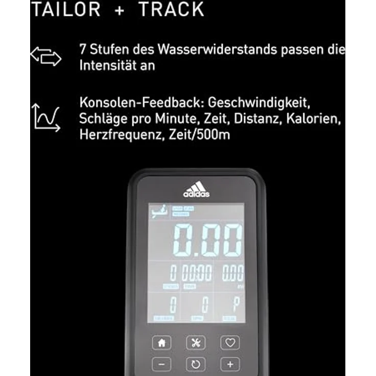 adidas Performance Rudergerät R-21, Wasserrudergerät mit 7 Widerstandsstufen, Wasserwiderstandssystem und Brustgurt – Bild 5