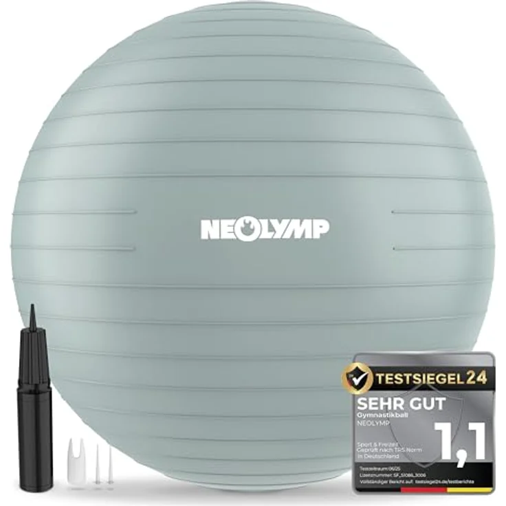 NEOLYMP Gymnastikball, Sitzball Büro ergonomisch bis 300 kg belastbar, rutschfest & Anti Burst, Sky-Blue, S | 150 cm – Bild 1
