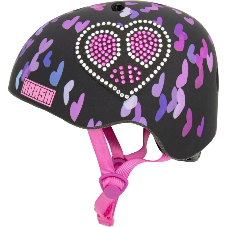C-Preme Velohelm, mattschwarz mit Herzgrafiken, 54-58 cm, 9 Belüftungsöffnungen, CE-Norm EN 1078
