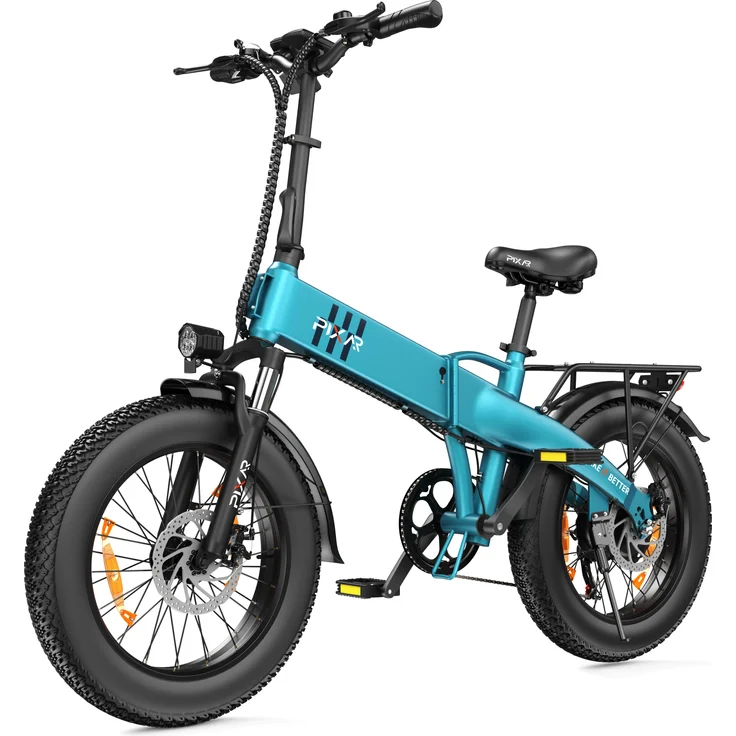 PixelPilot PIXAR F2 20 Zoll Falt-E-Bike, 250W Motor, 48V 15Ah Akku, 20×4,0 Fat-Reifen, 7-Gang, LCD-Display, Scheibenbremsen, Gepäckträger