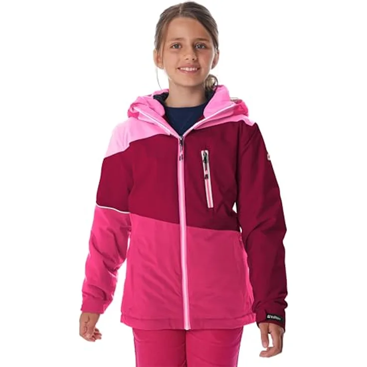 Killtec KSW 331 Mädchen Skijacke, wasserdicht mit Kapuze und Schneefang, rosa, Größe 152