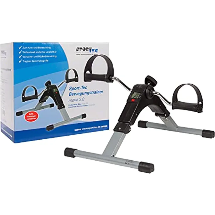 Sport-Tec Arm- und Beintrainer move 3.0, klappbarer Mini Heimtrainer mit Display und stufenlosem Widerstand