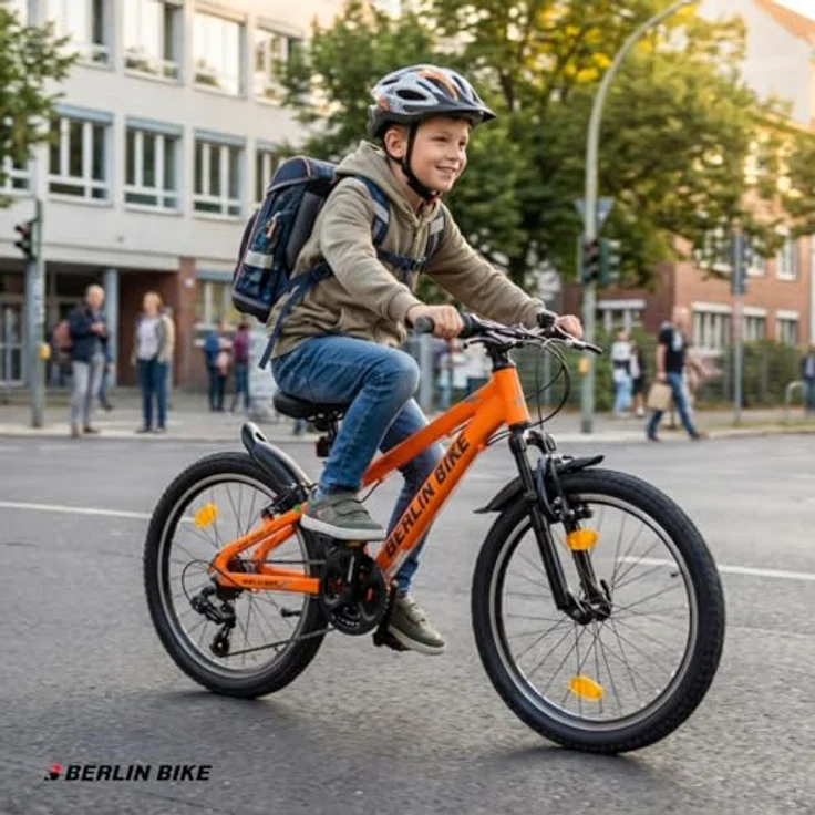 Berlin Bike Kinderfahrrad 20 Zoll MTB, Aluminiumrahmen, 21-Gang-Kettenschaltung, orange – Bild 9