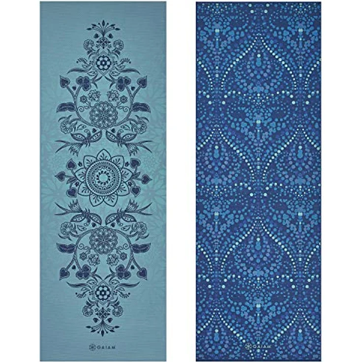 Gaiam Yogamatte, Premium-Druck, wendbar, extra dick, rutschfest, Mystic Sky, 6 mm – Bild 2