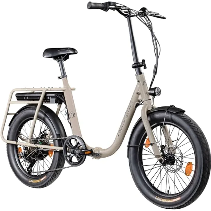 Remington FR 1.0 E Bike, 20 Zoll Pedelec Klapprad für Damen und Herren, 250 W Motor, 7 Gang, beige, für Körpergrößen 160-200 cm