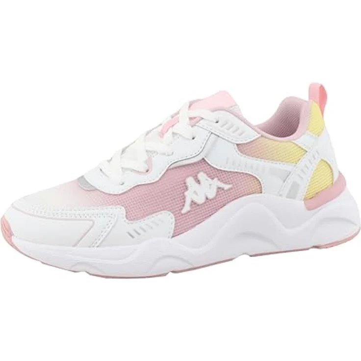 Kappa Hauke Damen Trainingsschuhe, Weiße Laufschuhe mit rutschfester Gummisohle, Schuhgröße 39 EU – Bild 2