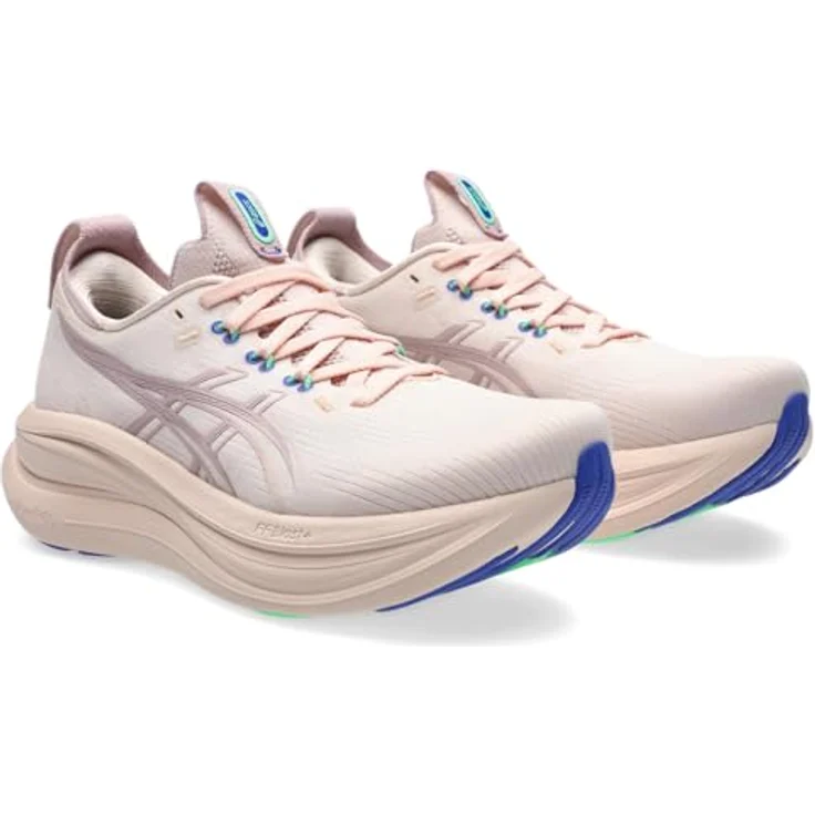 ASICS Performance Gel-Nimbus 28, Damen Laufschuhe mit FF BLAST PLUS Dämpfung und PureGEL Technologie, Rosa, Größe 43.5 – Bild 1