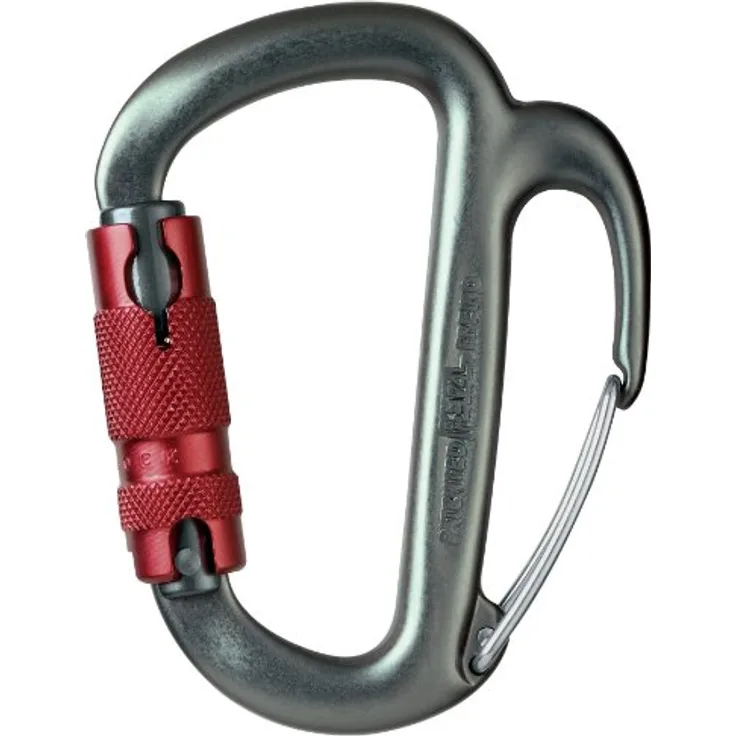 PETZL M42 Freino Karabiner mit Friktionssporn für Abseilgeräte, Twist-Lock, schwarz