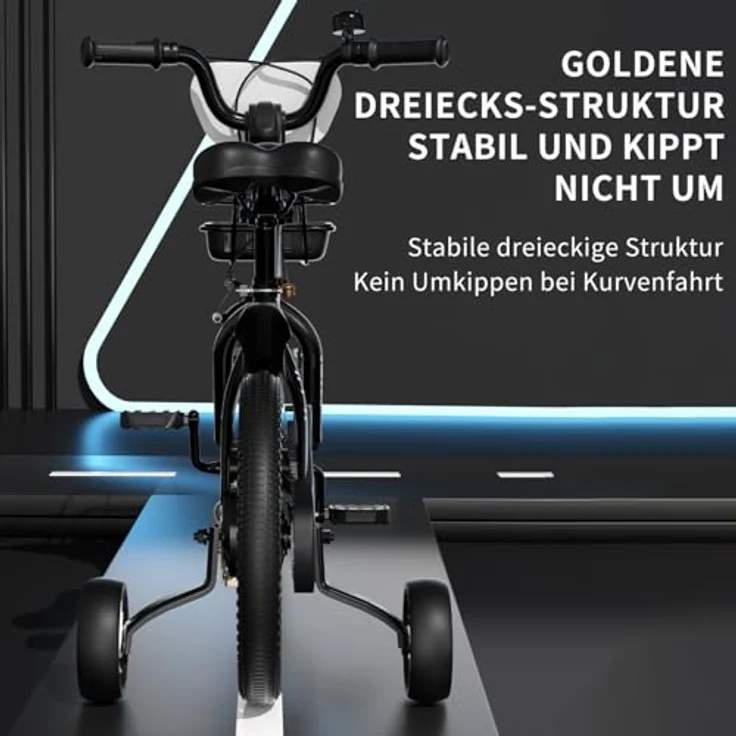 Habib Gruppe Dino-Kinderfahrrad, Komplettset mit Schutz-Set und höhenverstellbarem Lenker, für Kinder von 85 cm bis 140 cm – Bild 7