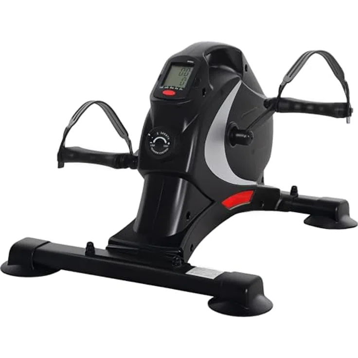 SPORTNOW Pedaltrainer, Heimtrainer mit 8 Stufen Magnetwiderstand, LCD-Display, tragbar, Schwarz
