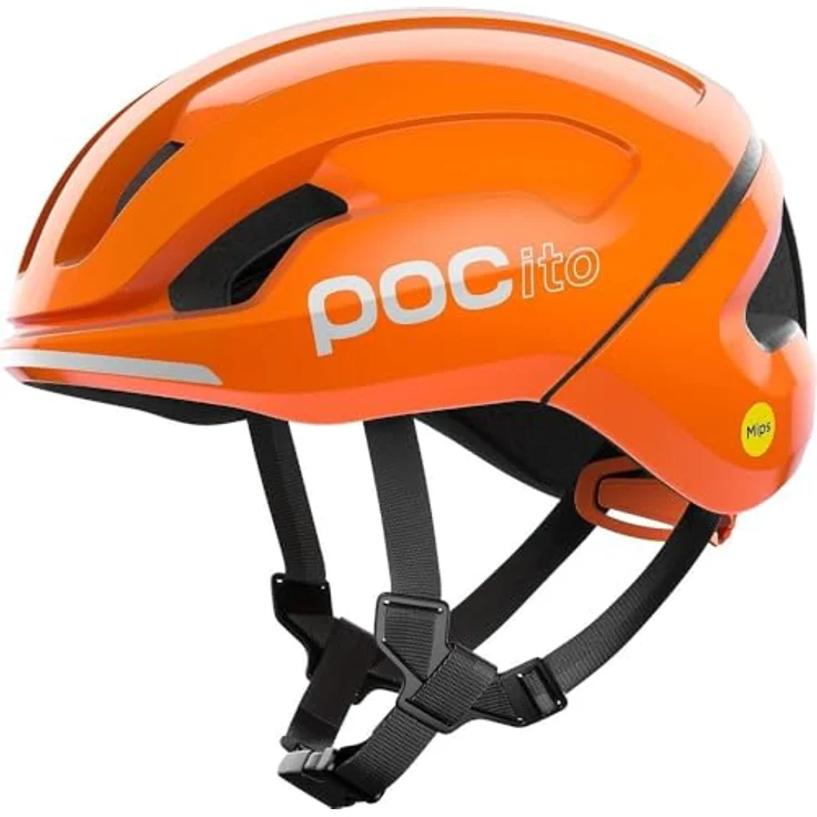 POC POCito Omne MIPS, Kinder Fahrradhelm mit 360-Passformsystem, EPS-Auskleidung, fluoreszierend orange, Größe 51-56 – Bild 3