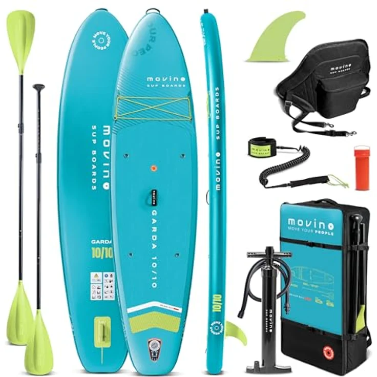 Movino SUP-Board MOVINO GARDA 2in1 Set, Allround 10'10", Traglast 150 kg, geschweißte Kanten, inkl. Rucksack, Pumpe, Paddel, Kajaksitz, Reparaturset – Bild 1