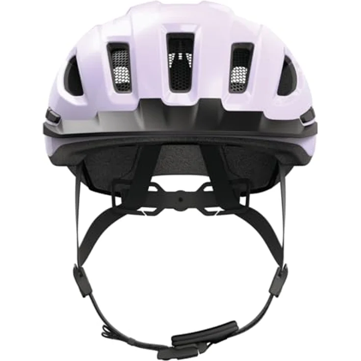 ABUS Stadthelm Urban-I 4.0, Fahrradhelm mit aufladbarem Rücklicht, 2 Leuchtmodi, Schirm, Zopf-Öffnung, magnetischem Verschluss, Größe S, lila – Bild 2